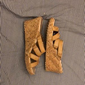 Cork wedge heel Crocs size 8